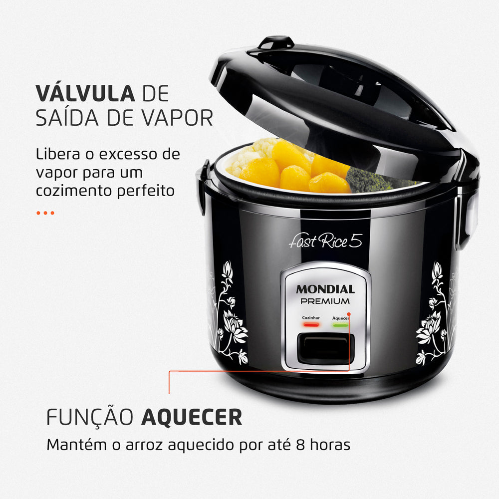 Panela Elétrica Mondial Npe-08-5x Fast Rice 5 Xícaras 400w Panela Elétrica Mondial Npe-08-5x Fast Rice 5 Xícaras 400w